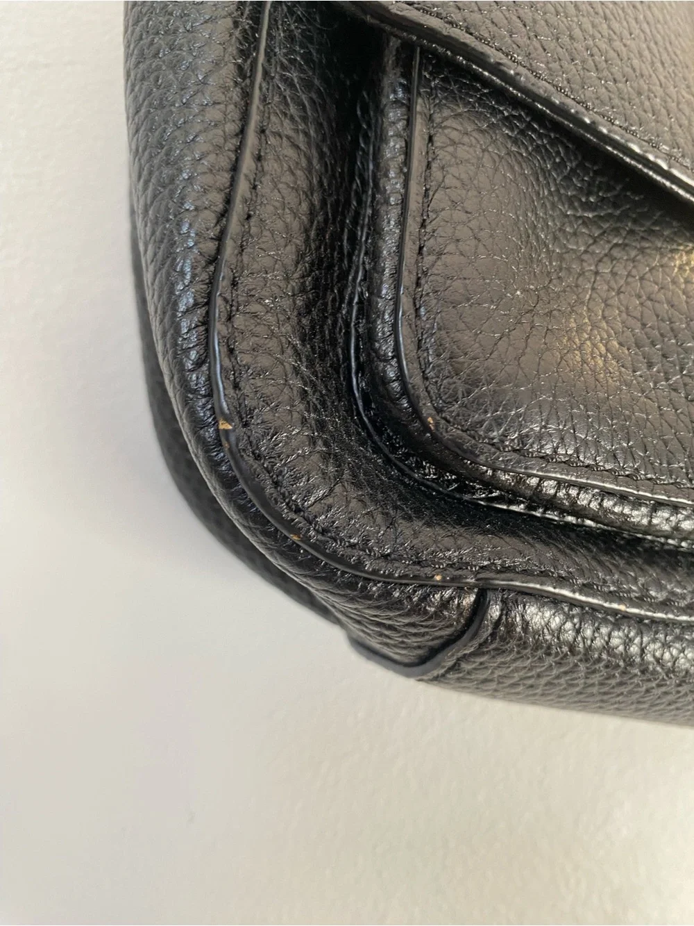 Michael Kors Black Leather Chain Shoulder Bag Gold Hardware